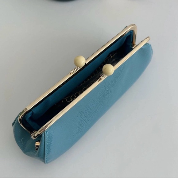 Miu Miu Turquoise Clutch with Gold Chain - Picture 5 of 7